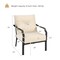 Outdoor Dining Armchairs 2 Pack Thick Cushions Iron Frame Beige